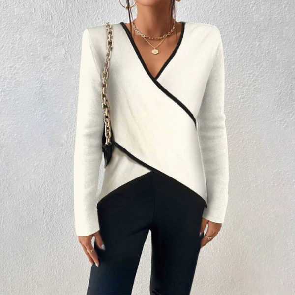 Eleganter, warmer V-Ausschnitt-Pullover