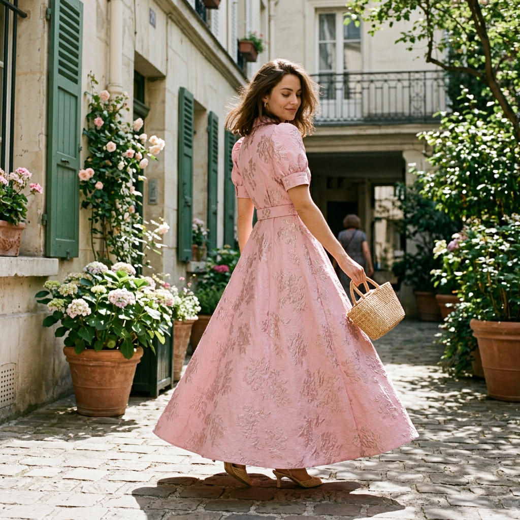 Maxikleid mit Puffärmeln