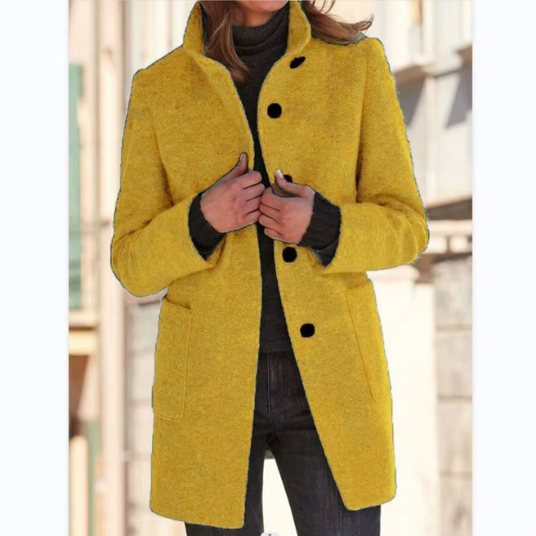 Retro-Windjacke für Damen mit Knöpfen und Stehkragen