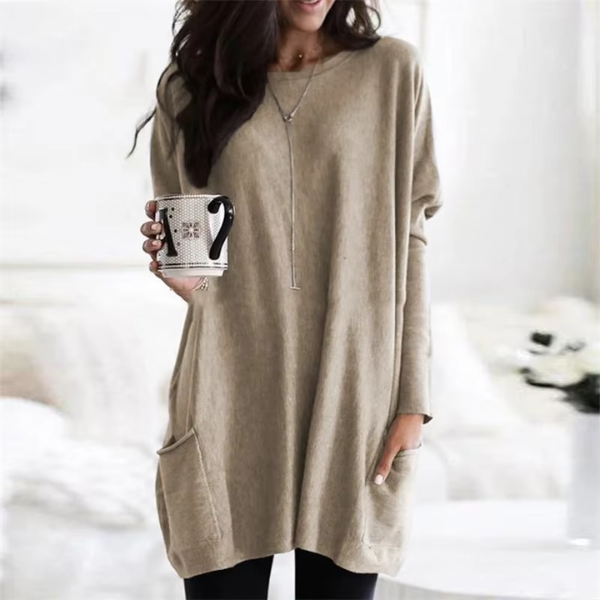 Lässiger Pullover mit Tasche