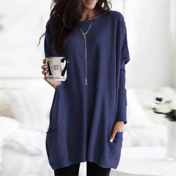 Lässiger Pullover mit Tasche