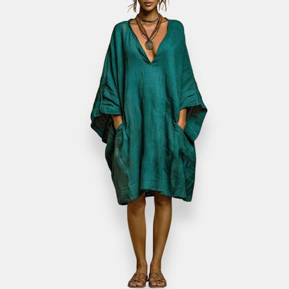 Oversize Tunika mit V-Ausschnitt