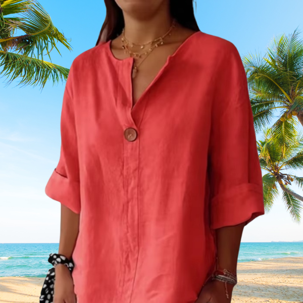 Lässige Bluse mit V-Ausschnitt