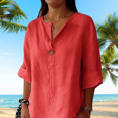 Lässige Bluse mit V-Ausschnitt