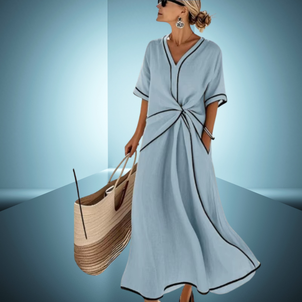 Elegantes Sommerkleid mit Streifenmuster
