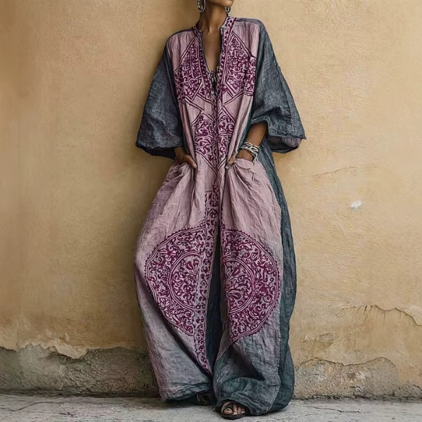 Jumpsuit mit V Ausschnitt