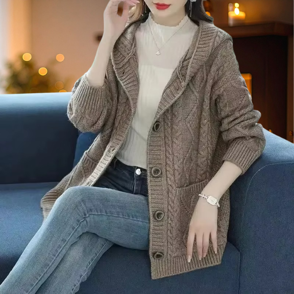 Elegante Strickjacke mit Rautenmuster