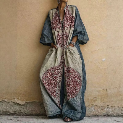 Jumpsuit mit V Ausschnitt