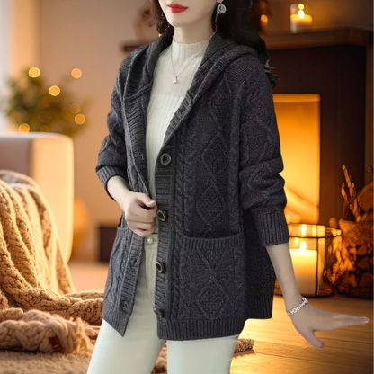 Elegante Strickjacke mit Rautenmuster