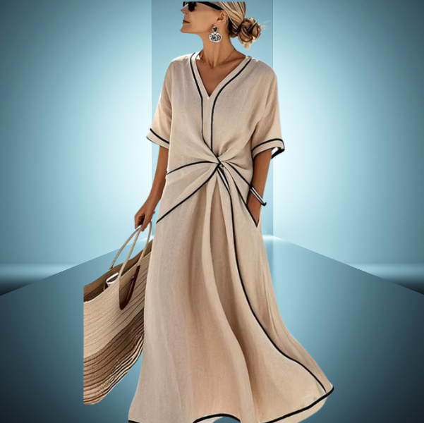 Elegantes Sommerkleid mit Streifenmuster