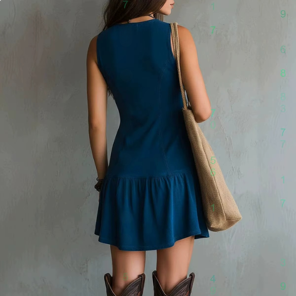 Boho-Minikleid mit Knopfleiste