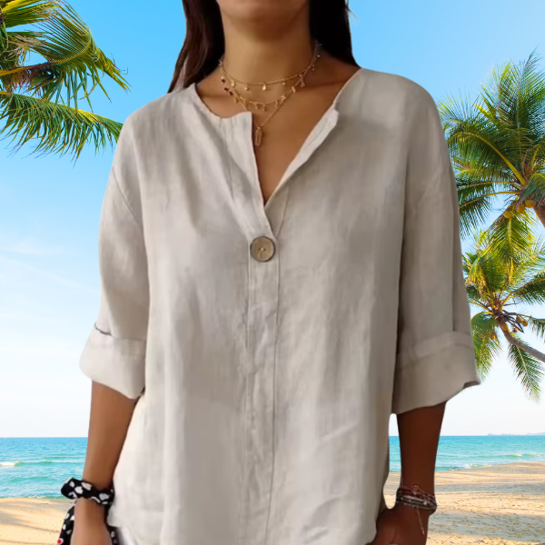 Lässige Bluse mit V-Ausschnitt
