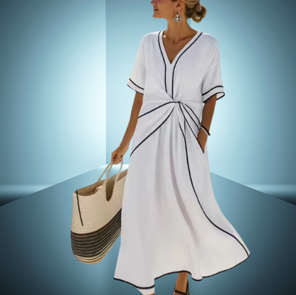 Elegantes Sommerkleid mit Streifenmuster