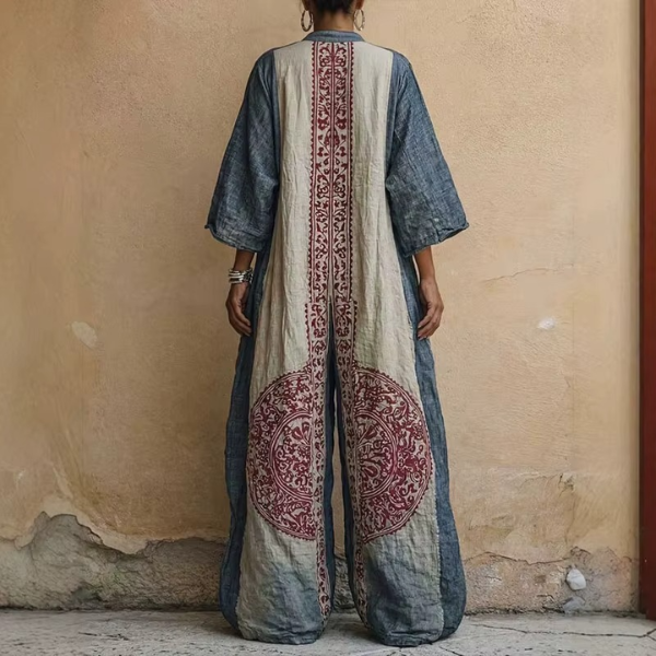 Jumpsuit mit V Ausschnitt