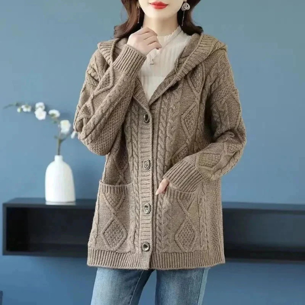 Elegante Strickjacke mit Rautenmuster