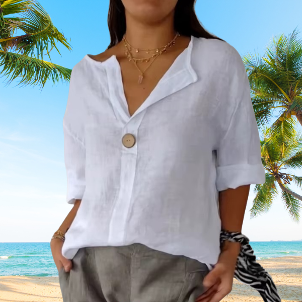 Lässige Bluse mit V-Ausschnitt