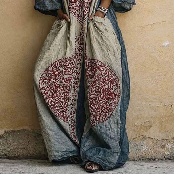 Jumpsuit mit V Ausschnitt
