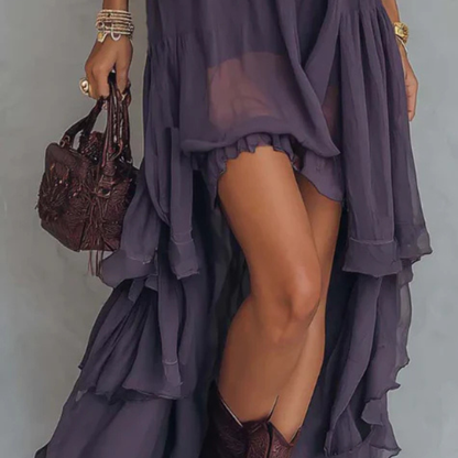 Maxikleid mit Rüschen