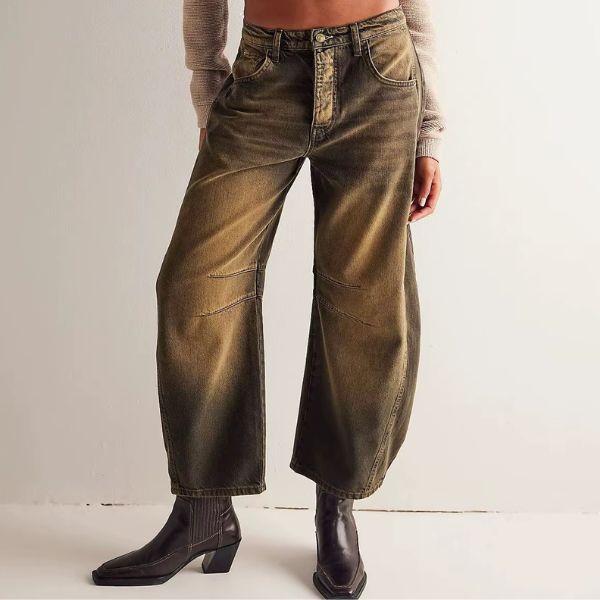 Baumwoll-Denim Lange Jeans