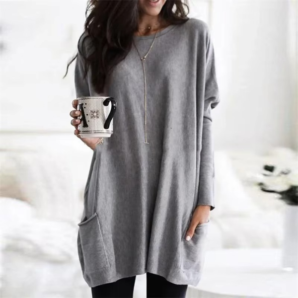 Lässiger Pullover mit Tasche