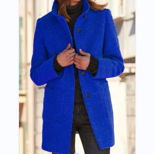 Retro-Windjacke für Damen mit Knöpfen und Stehkragen