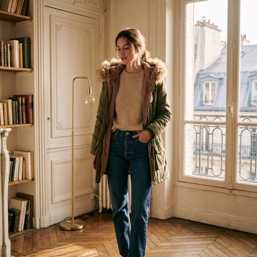 Herbst-/Winterjacke mit Kapuze