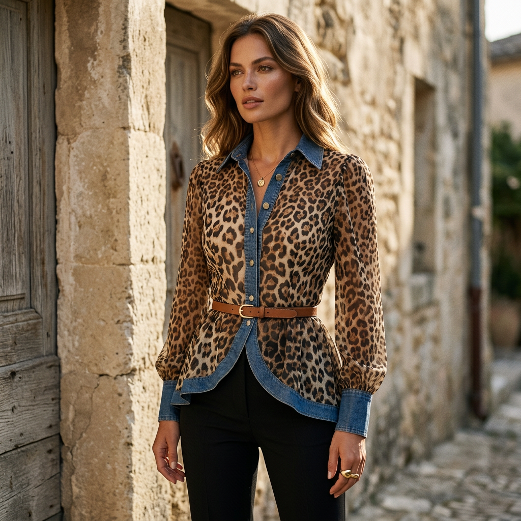Jeans Leoparden Hemd