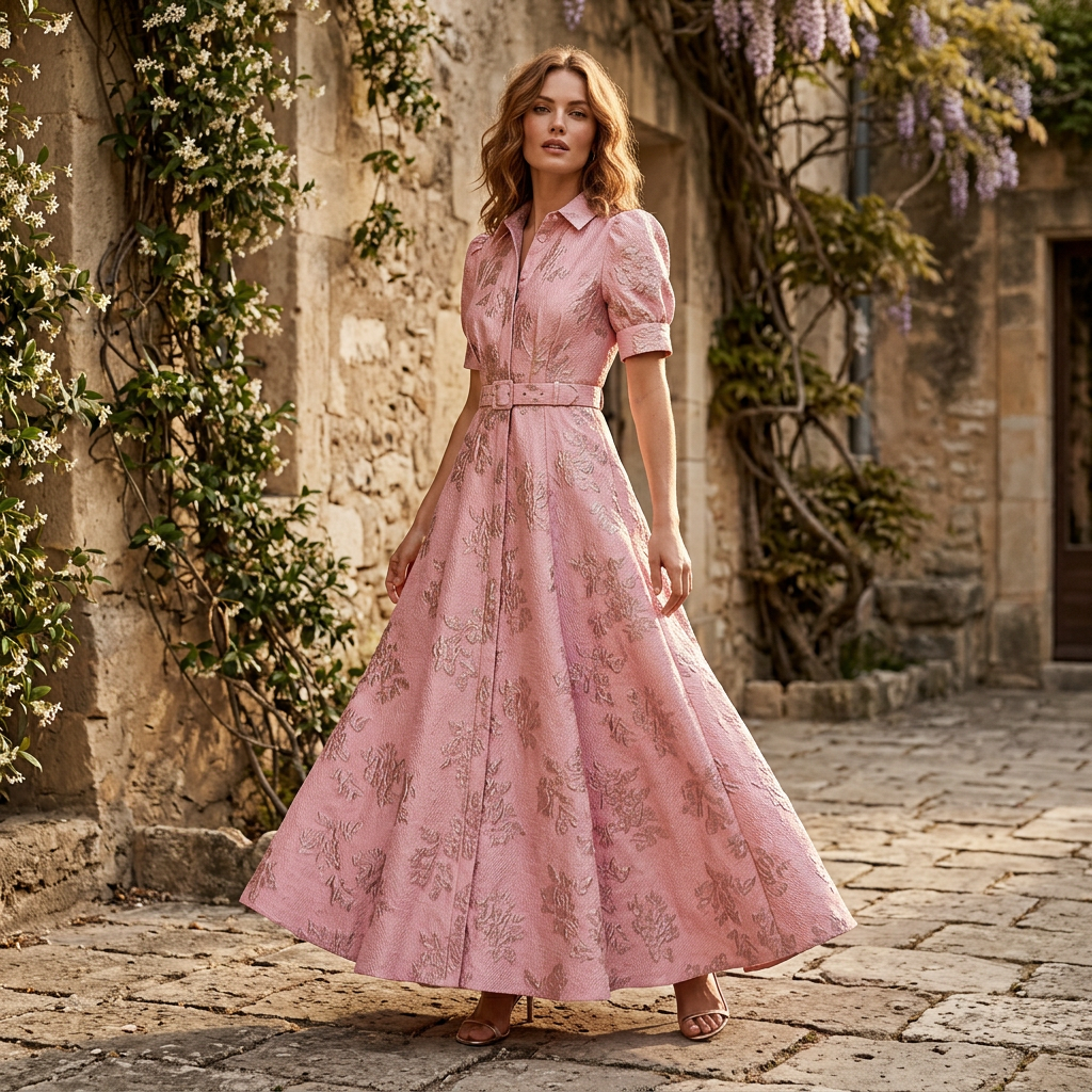 Maxikleid mit Puffärmeln