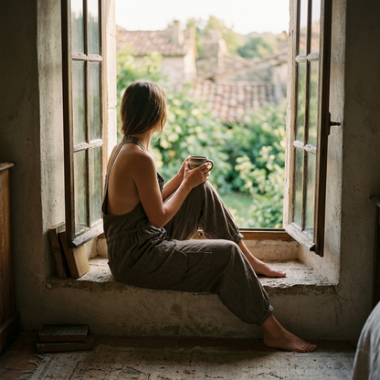 Bestickter Jumpsuit im Boho-Stil