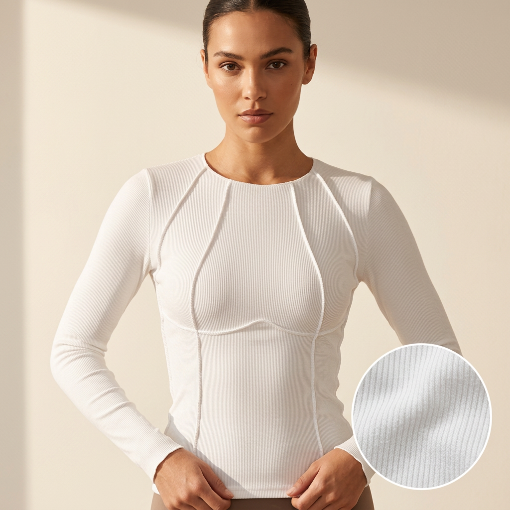 Basic Langarmshirt mit Paspelierung