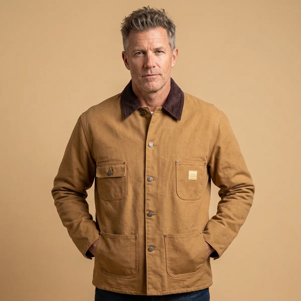 Gefütterte Stonewashed Jacke