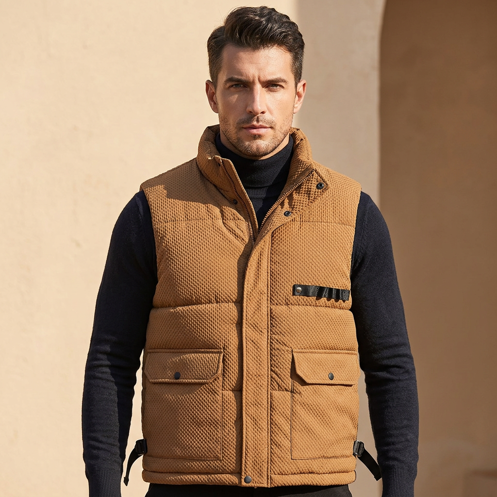 Herren Herbst Weste mit Stehkragen