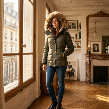 Warme Winterpelzjacke