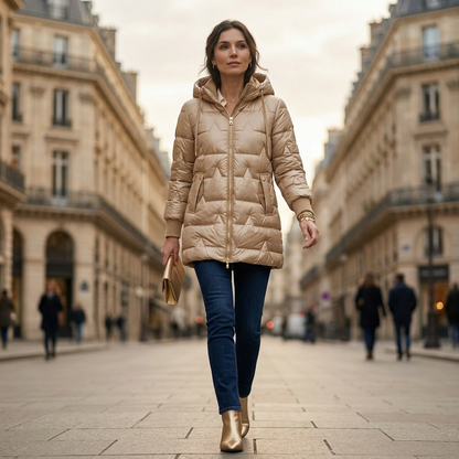 Eleganter Wintermantel mit Kapuze