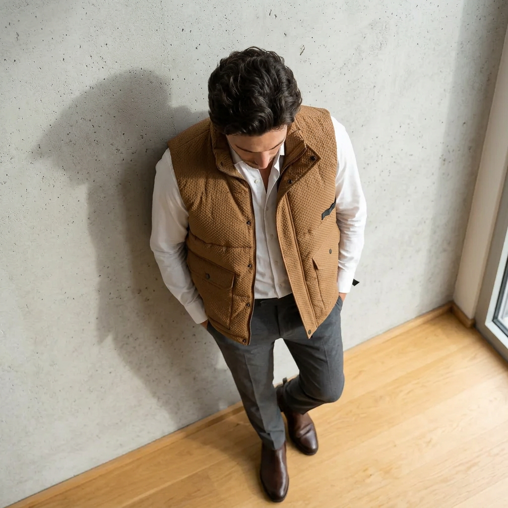 Herren Herbst Weste mit Stehkragen