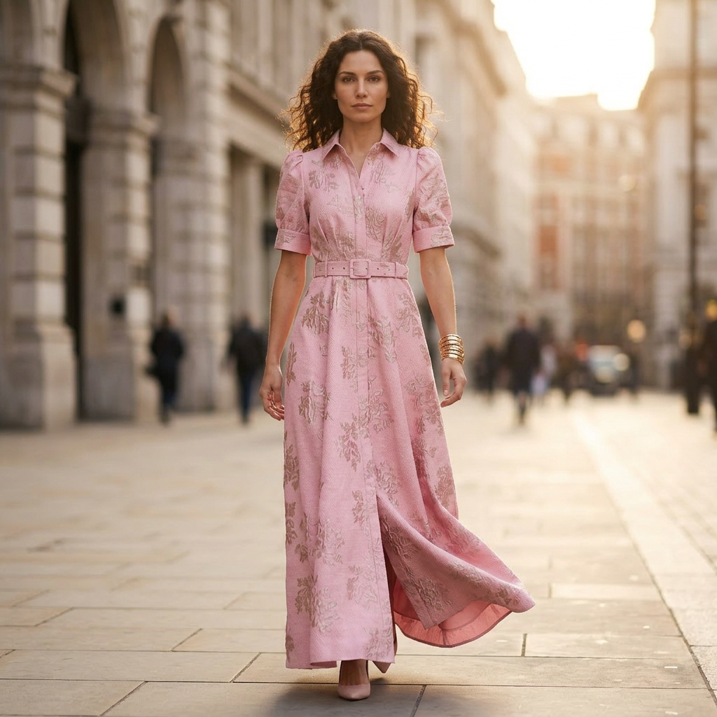 Maxikleid mit Puffärmeln