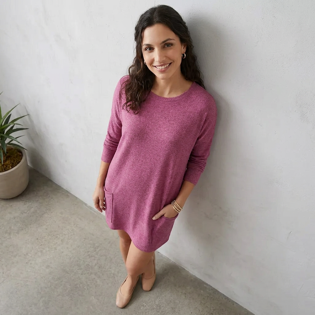 Lässiger Pullover mit Tasche