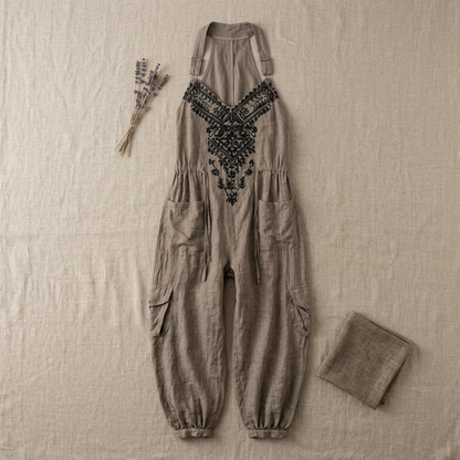 Bestickter Jumpsuit im Boho-Stil