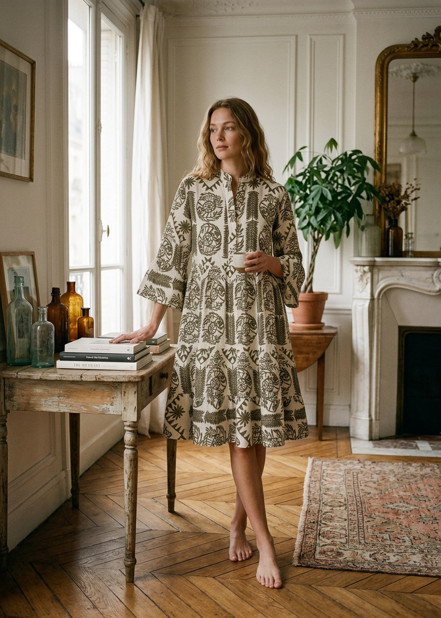Stylisch Bedrucktes Kleid