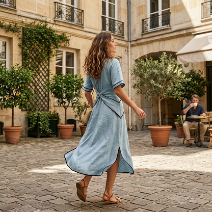 Elegantes Sommerkleid mit Streifenmuster
