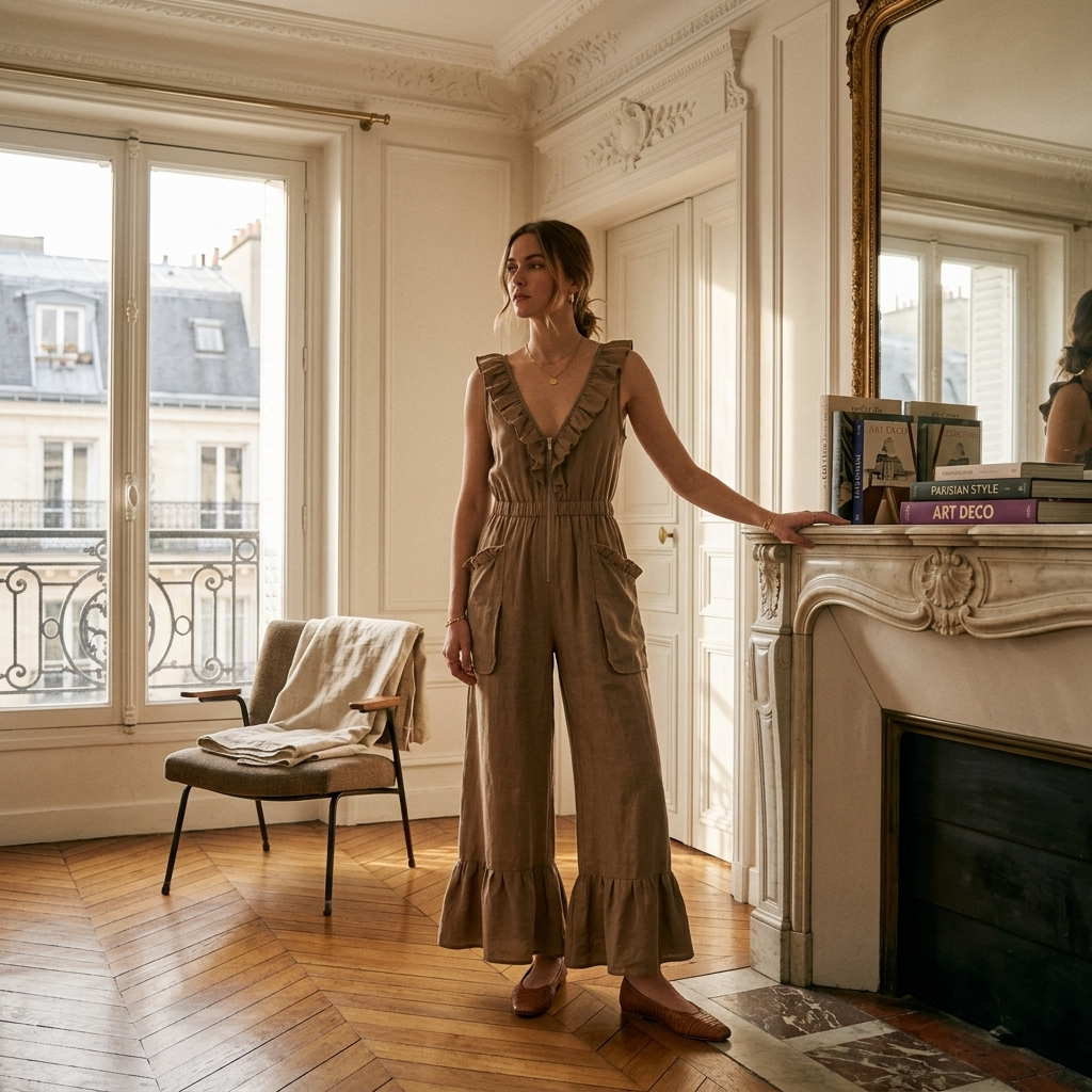 Jumpsuit mit Rüschen