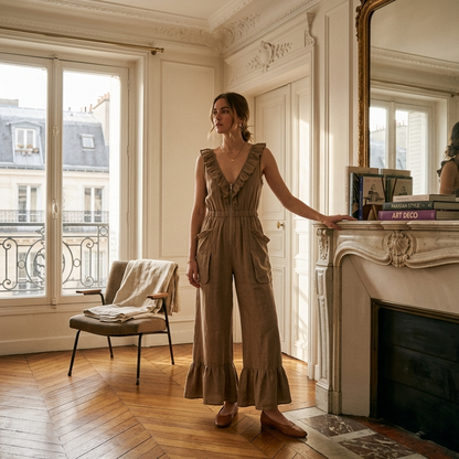 Jumpsuit mit Rüschen